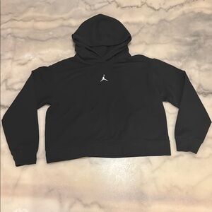 Air Jordan Black Crop Hoodie with Logo
